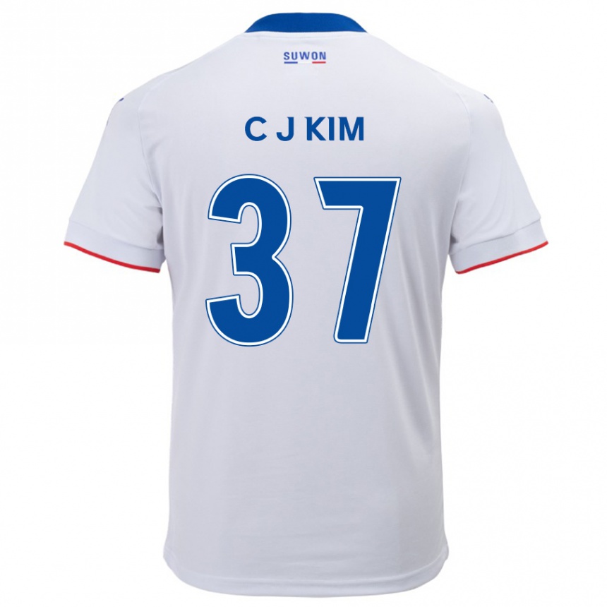 Niño Fútbol Camiseta Joo-Chan Kim #37 Blanco Azul 2ª Equipación 2024/25