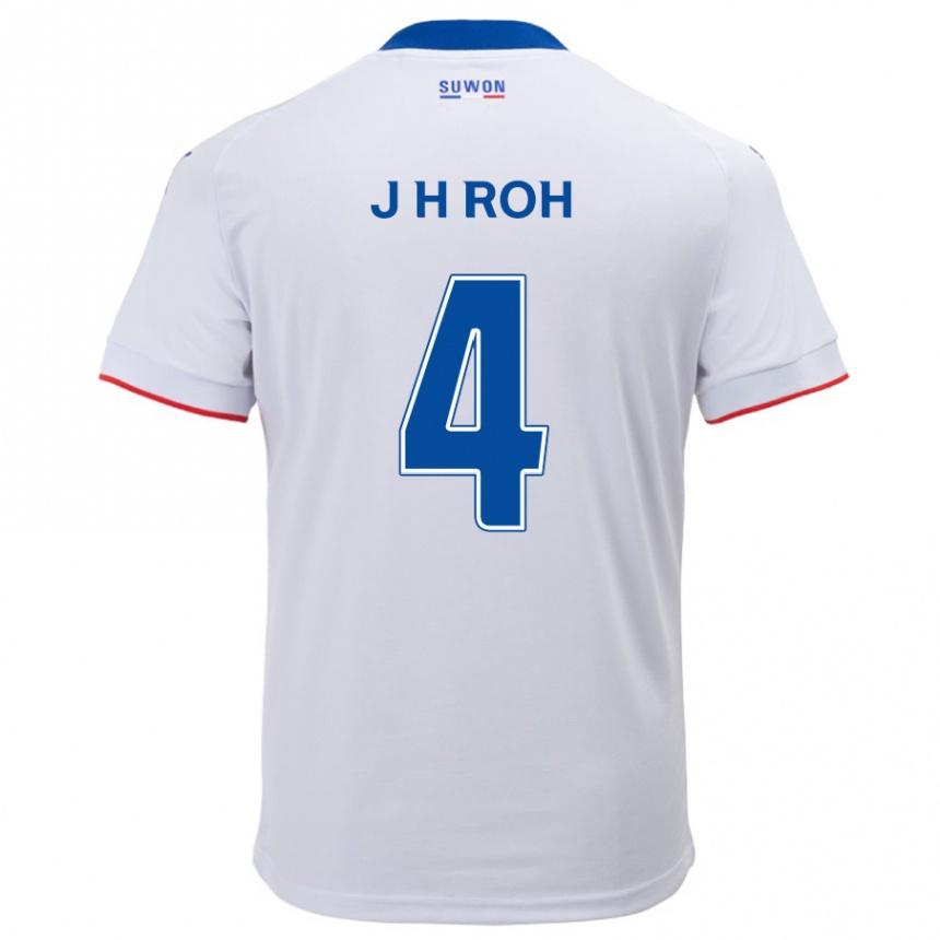 Niño Fútbol Camiseta Hyun-Jun Roh #4 Blanco Azul 2ª Equipación 2024/25