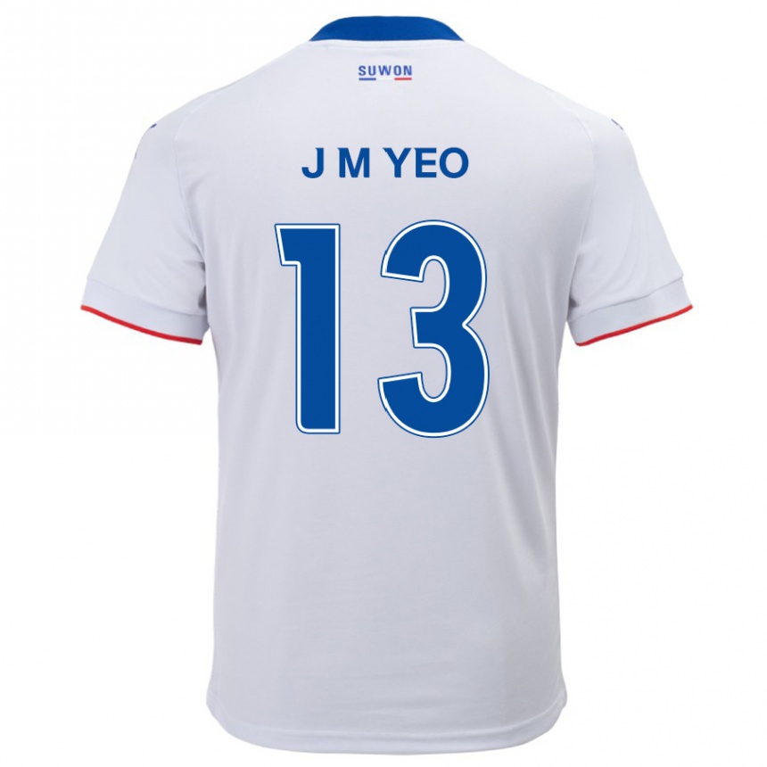 Niño Fútbol Camiseta Min-Jun Yeo #13 Blanco Azul 2ª Equipación 2024/25