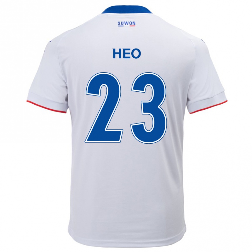 Niño Fútbol Camiseta Hwan Heo #23 Blanco Azul 2ª Equipación 2024/25