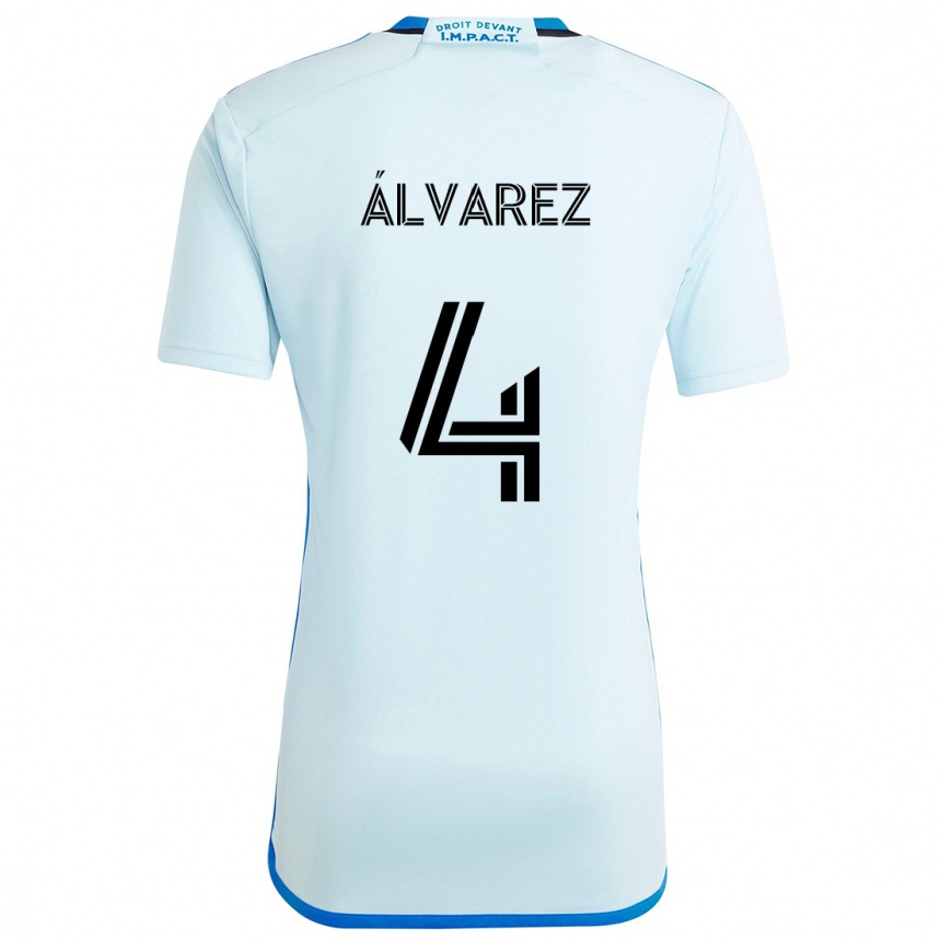 Niño Fútbol Camiseta Fernando Álvarez #4 Azul Hielo 2ª Equipación 2024/25