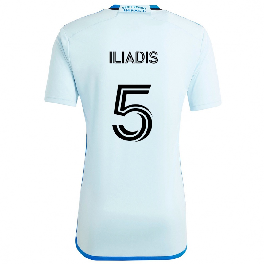 Niño Fútbol Camiseta Ilias Iliadis #5 Azul Hielo 2ª Equipación 2024/25