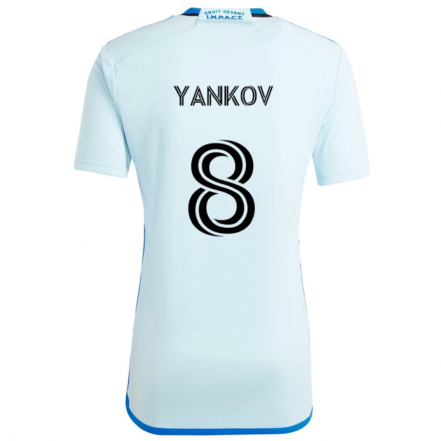 Niño Fútbol Camiseta Dominik Yankov #8 Azul Hielo 2ª Equipación 2024/25