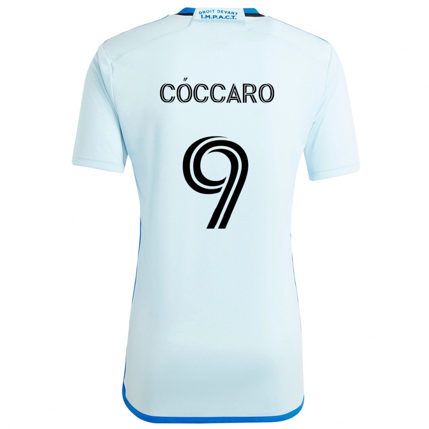 Niño Fútbol Camiseta Matías Cóccaro #9 Azul Hielo 2ª Equipación 2024/25