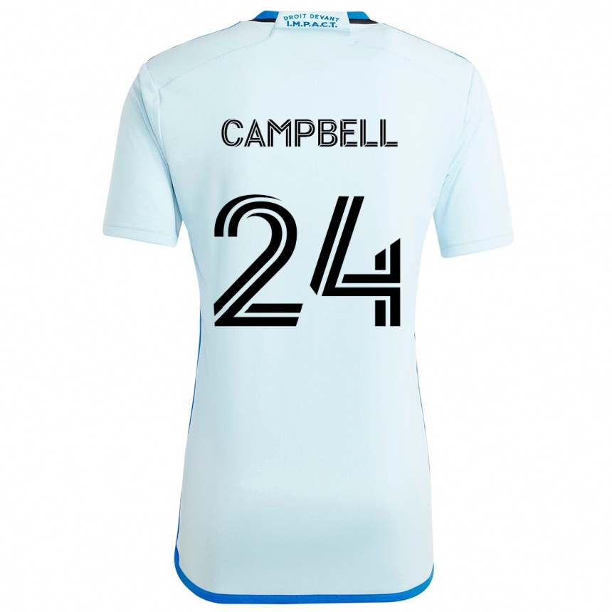 Niño Fútbol Camiseta George Campbell #24 Azul Hielo 2ª Equipación 2024/25