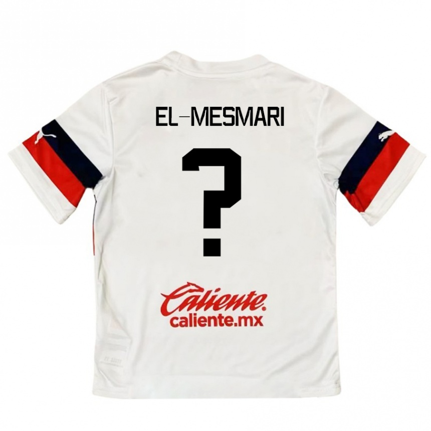 Niño Fútbol Camiseta Bruce El-Mesmari #0 Blanco Rojo 2ª Equipación 2024/25