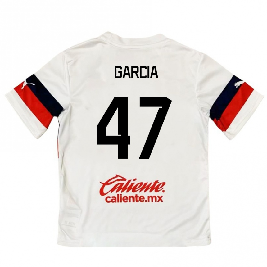 Niño Fútbol Camiseta Gael García #47 Blanco Rojo 2ª Equipación 2024/25