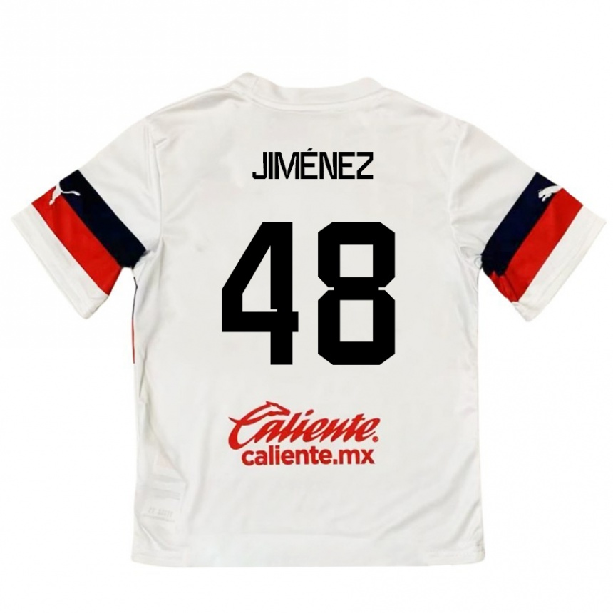 Niño Fútbol Camiseta Leonardo Jiménez #48 Blanco Rojo 2ª Equipación 2024/25