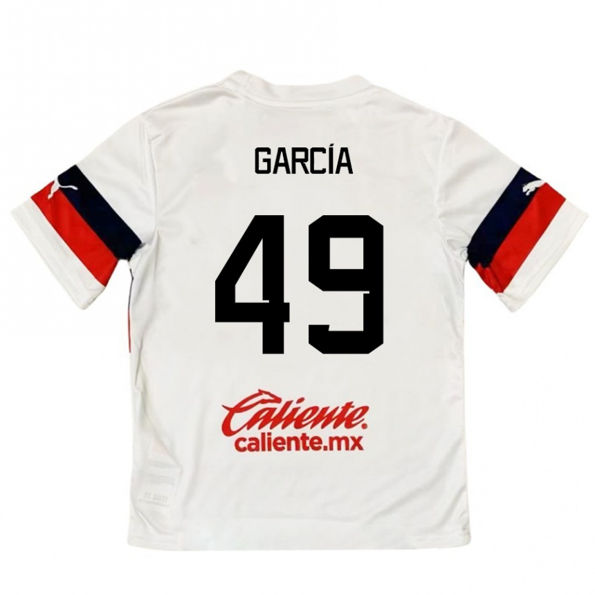 Niño Fútbol Camiseta Gilberto García #49 Blanco Rojo 2ª Equipación 2024/25