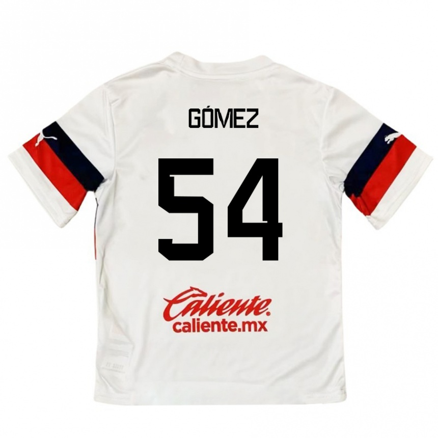 Niño Fútbol Camiseta Miguel Gómez #54 Blanco Rojo 2ª Equipación 2024/25