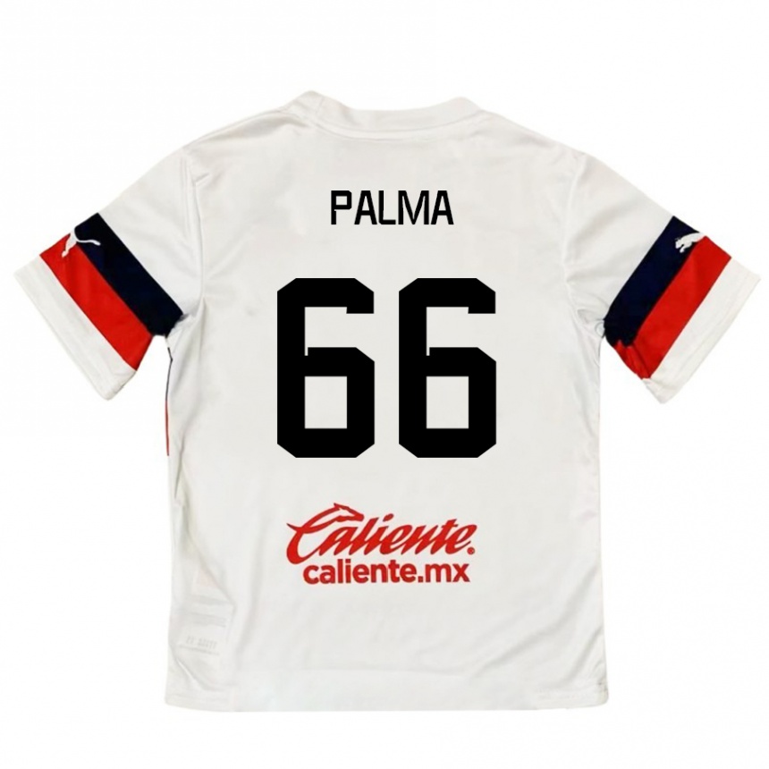 Niño Fútbol Camiseta Arturo Palma #66 Blanco Rojo 2ª Equipación 2024/25