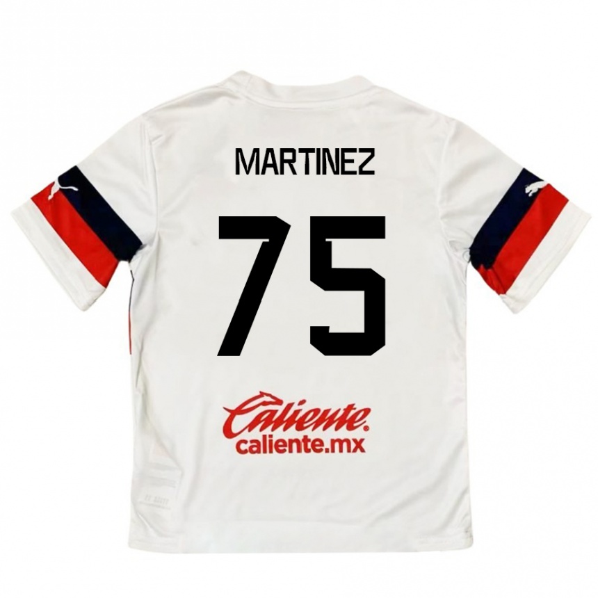 Niño Fútbol Camiseta Isaac Martínez #75 Blanco Rojo 2ª Equipación 2024/25