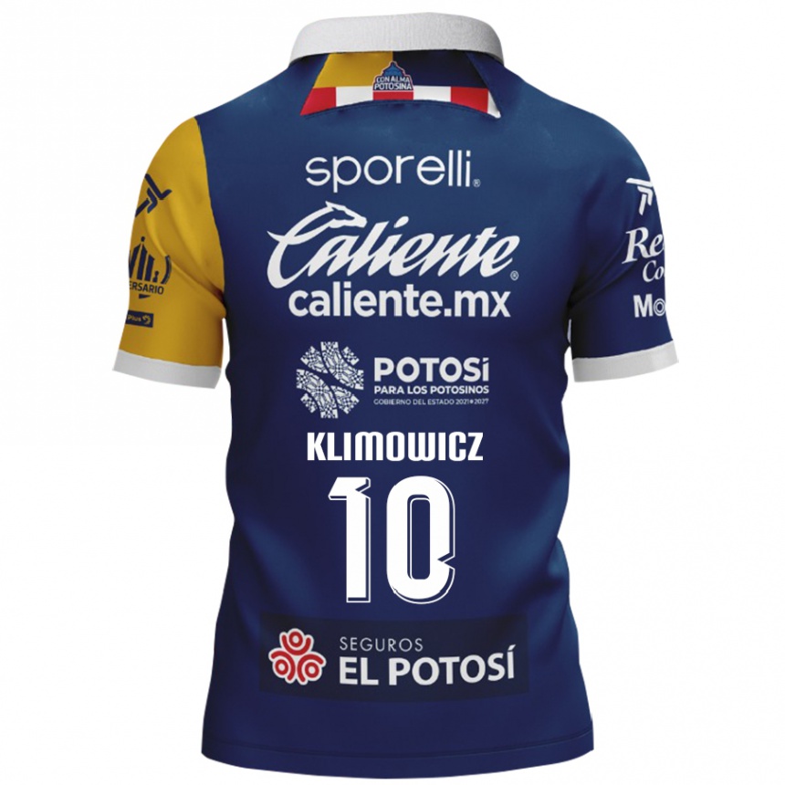 Niño Fútbol Camiseta Mateo Klimowicz #10 Azul Amarillo 2ª Equipación 2024/25