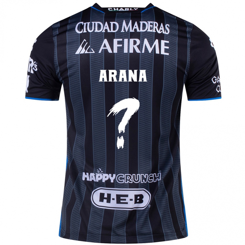 Niño Fútbol Camiseta Alejandro Arana #0 Blanco Negro 2ª Equipación 2024/25