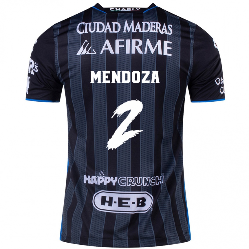 Niño Fútbol Camiseta Omar Mendoza #2 Blanco Negro 2ª Equipación 2024/25