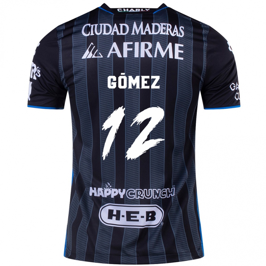 Niño Fútbol Camiseta Jaime Gómez #12 Blanco Negro 2ª Equipación 2024/25