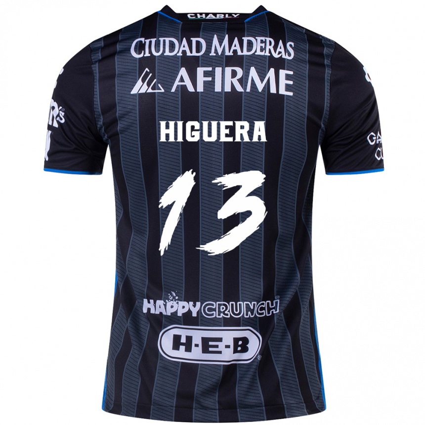 Niño Fútbol Camiseta Carlos Higuera #13 Blanco Negro 2ª Equipación 2024/25