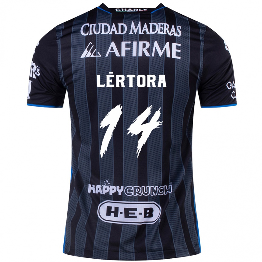 Niño Fútbol Camiseta Federico Lértora #14 Blanco Negro 2ª Equipación 2024/25