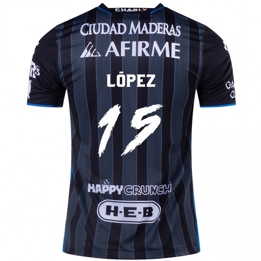 Niño Fútbol Camiseta Víctor López #15 Blanco Negro 2ª Equipación 2024/25