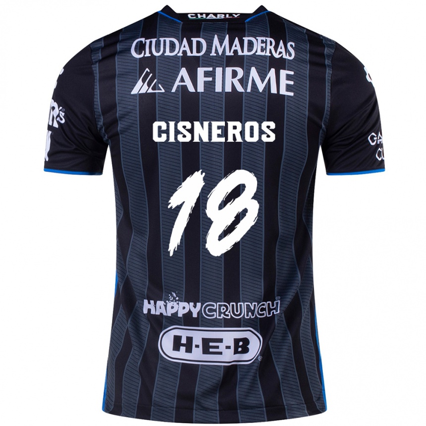 Niño Fútbol Camiseta Ronaldo Cisneros #18 Blanco Negro 2ª Equipación 2024/25