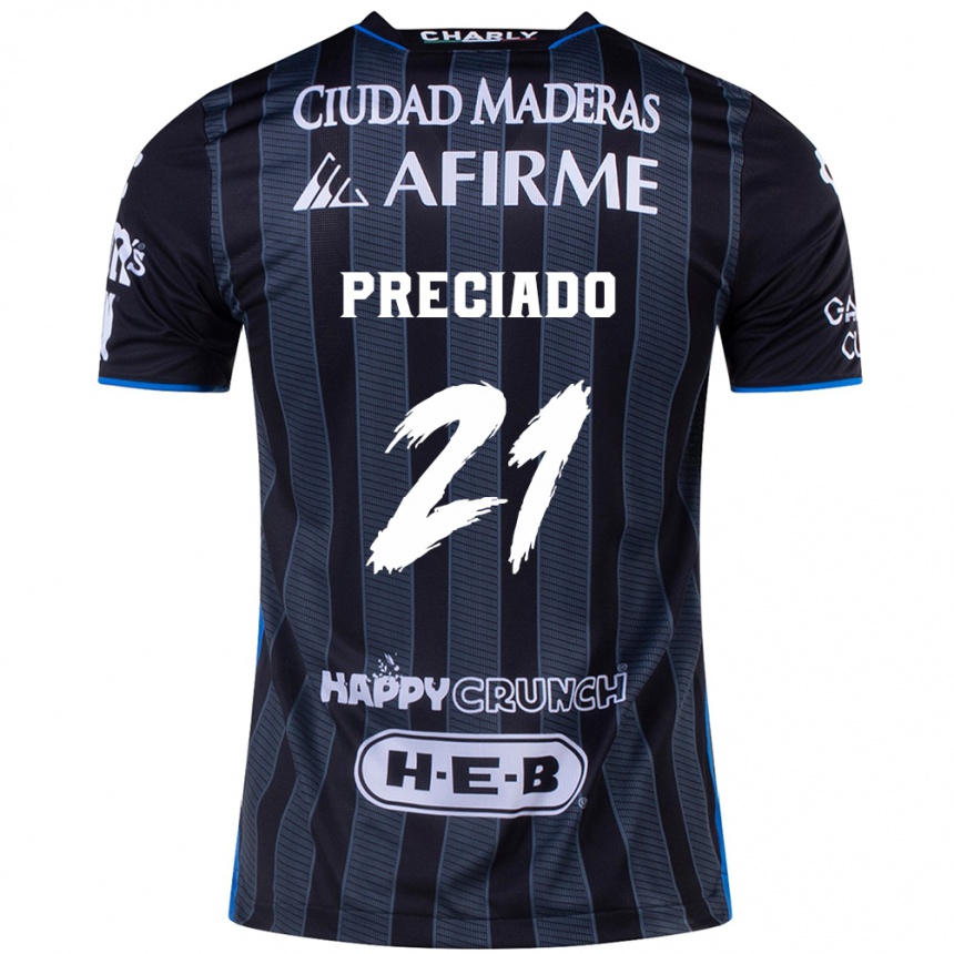 Niño Fútbol Camiseta Ayrton Preciado #21 Blanco Negro 2ª Equipación 2024/25