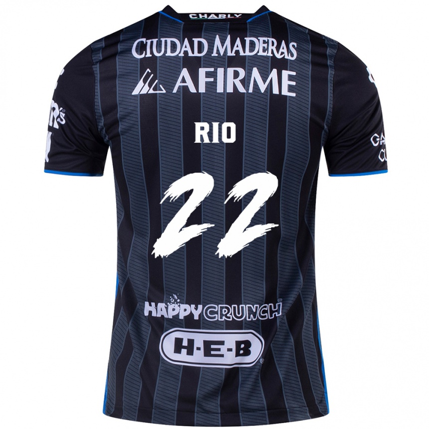 Niño Fútbol Camiseta Martín Rio #22 Blanco Negro 2ª Equipación 2024/25