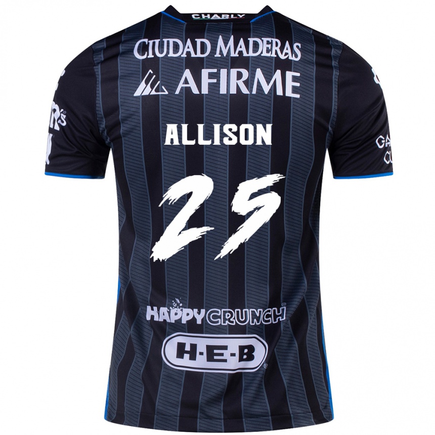 Niño Fútbol Camiseta Guillermo Allison #25 Blanco Negro 2ª Equipación 2024/25