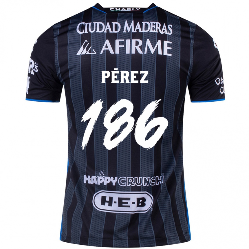 Niño Fútbol Camiseta José Pérez #186 Blanco Negro 2ª Equipación 2024/25