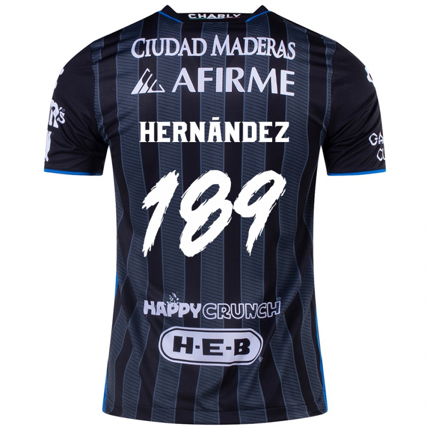 Niño Fútbol Camiseta Sebastián Hernández #189 Blanco Negro 2ª Equipación 2024/25