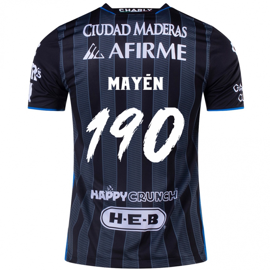 Niño Fútbol Camiseta Eduardo Mayén #190 Blanco Negro 2ª Equipación 2024/25