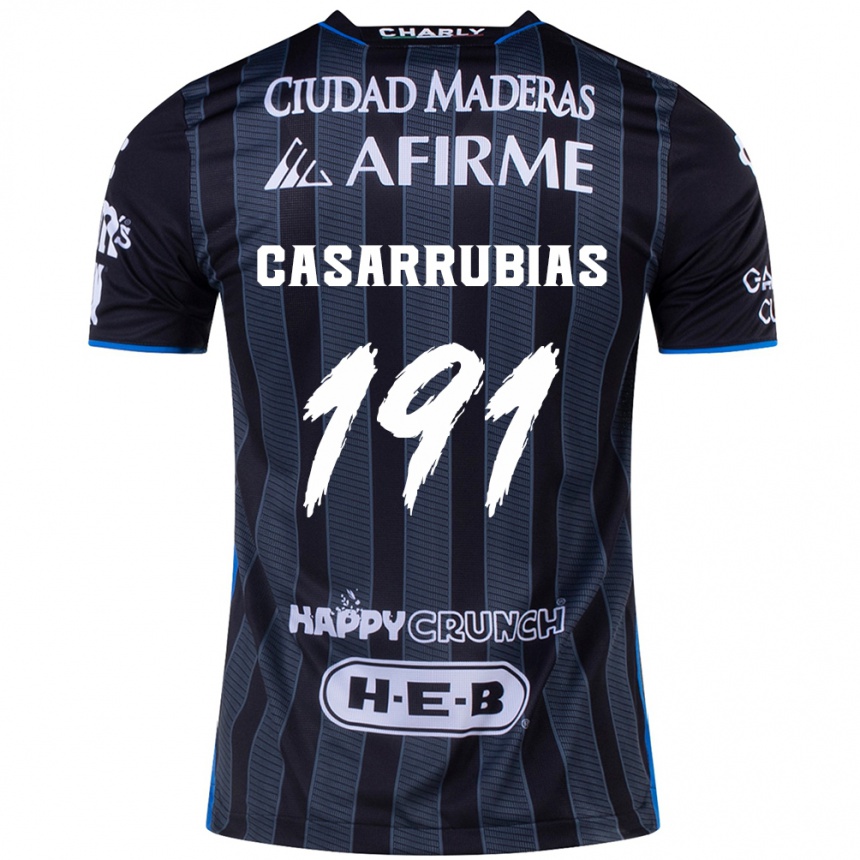 Niño Fútbol Camiseta Aaron Casarrubias #191 Blanco Negro 2ª Equipación 2024/25