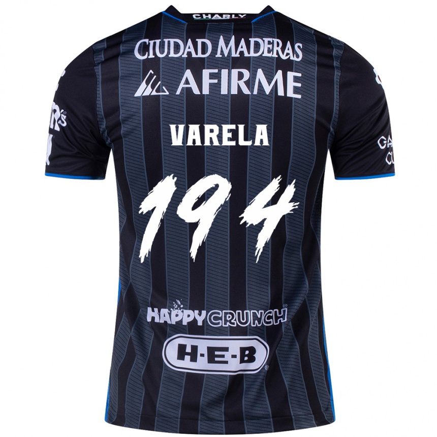 Niño Fútbol Camiseta José Varela #194 Blanco Negro 2ª Equipación 2024/25