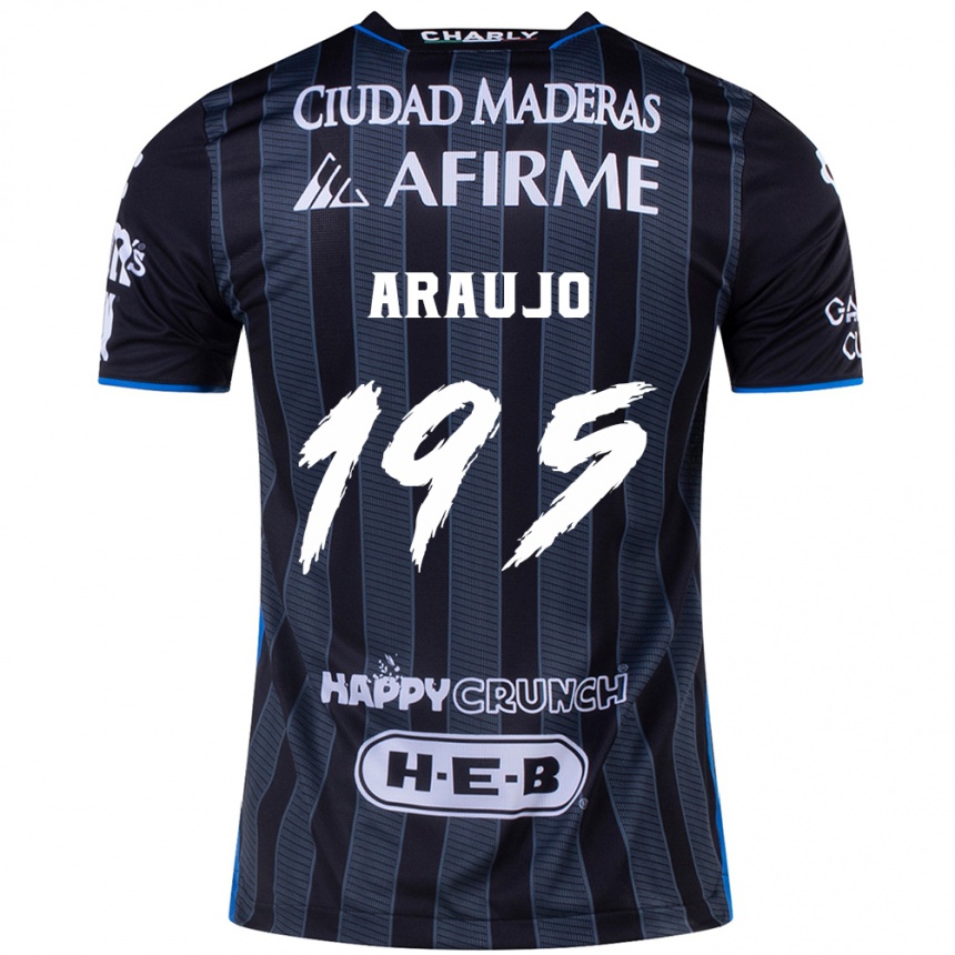 Niño Fútbol Camiseta Diego Araujo #195 Blanco Negro 2ª Equipación 2024/25