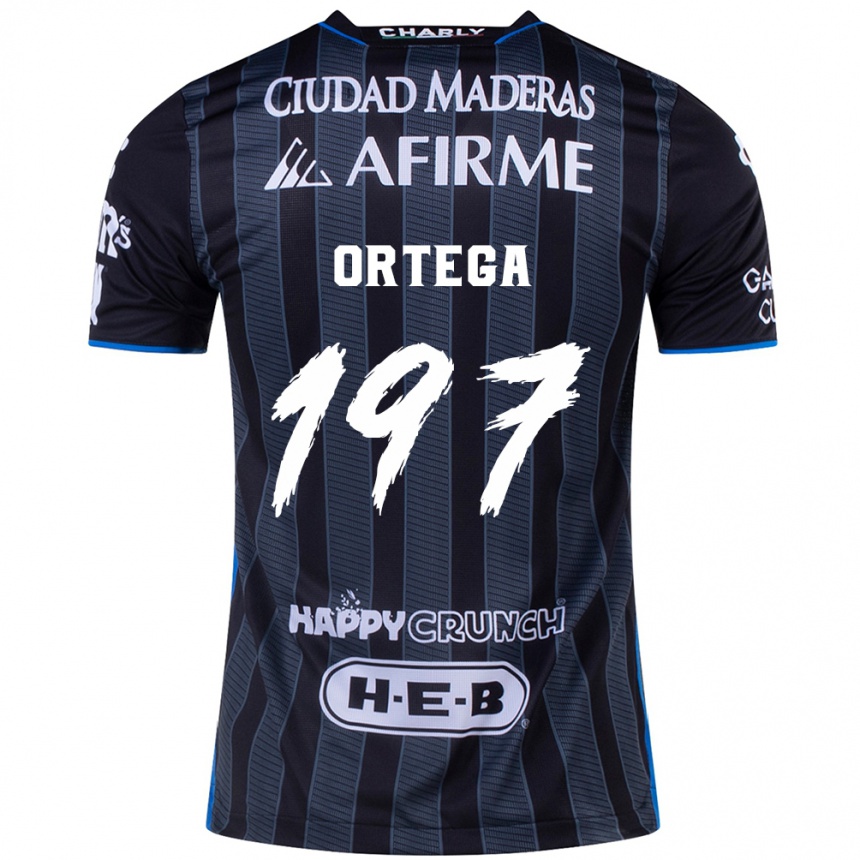 Niño Fútbol Camiseta Javier Ortega #197 Blanco Negro 2ª Equipación 2024/25