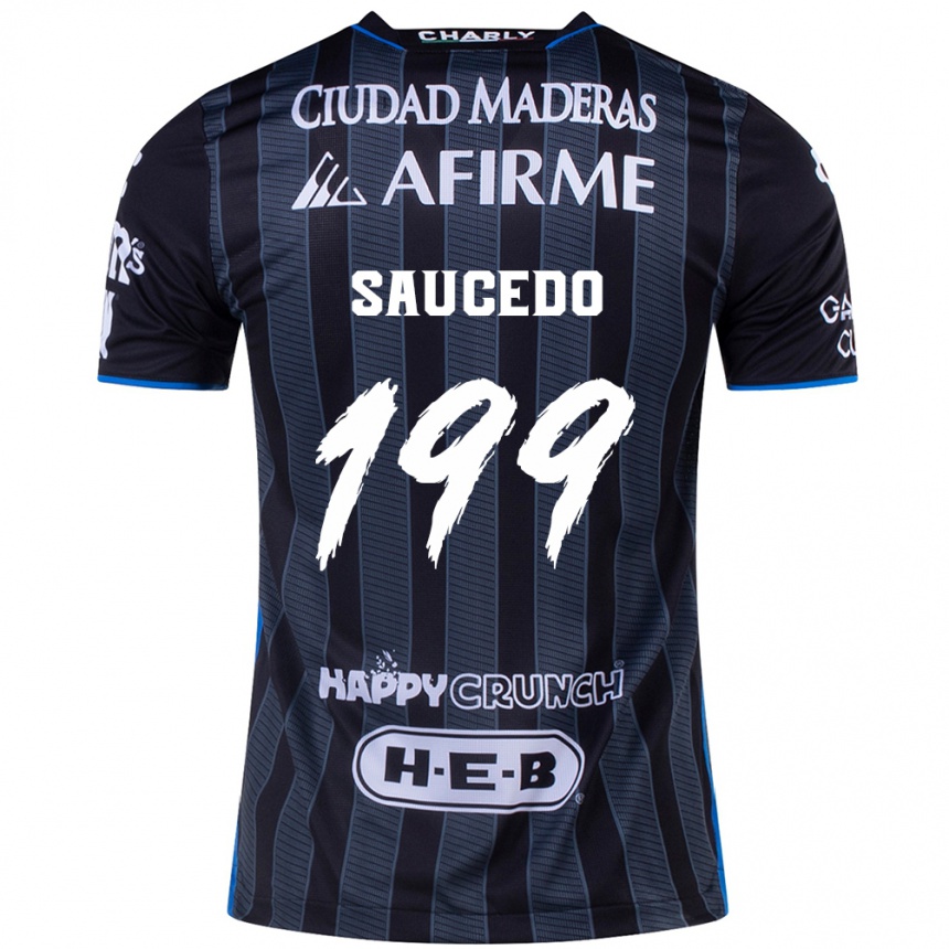 Niño Fútbol Camiseta Christian Saucedo #199 Blanco Negro 2ª Equipación 2024/25