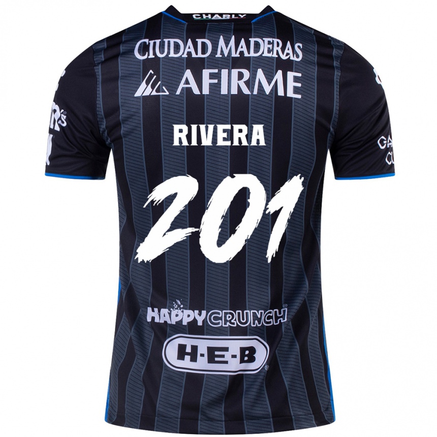 Niño Fútbol Camiseta Christian Rivera #201 Blanco Negro 2ª Equipación 2024/25