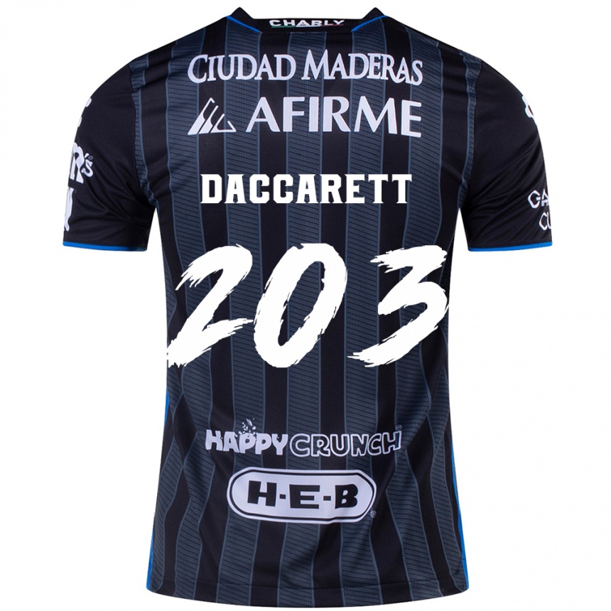 Niño Fútbol Camiseta Juan Daccarett #203 Blanco Negro 2ª Equipación 2024/25