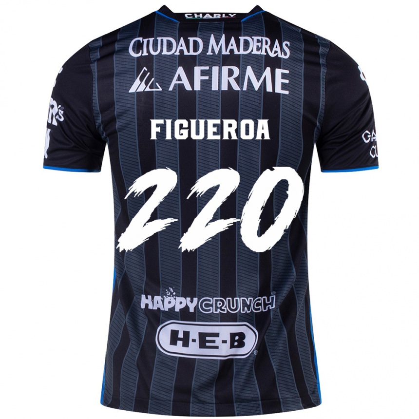 Niño Fútbol Camiseta Christopher Figueroa #220 Blanco Negro 2ª Equipación 2024/25