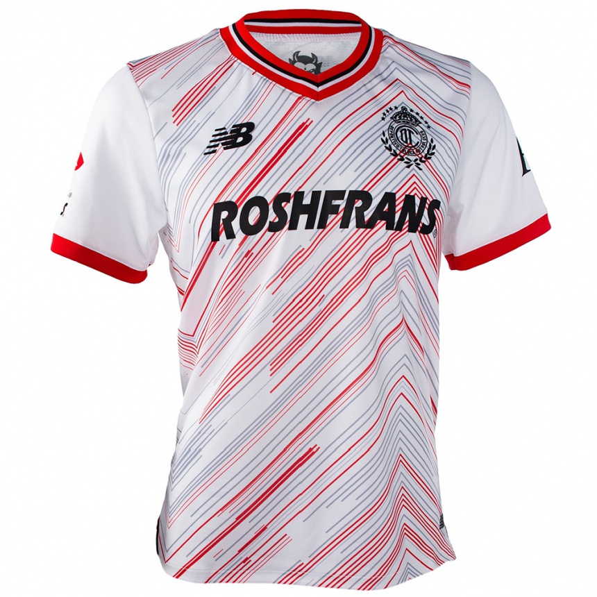 Niño Fútbol Camiseta Axel Cervantes #199 Blanco Rojo 2ª Equipación 2024/25