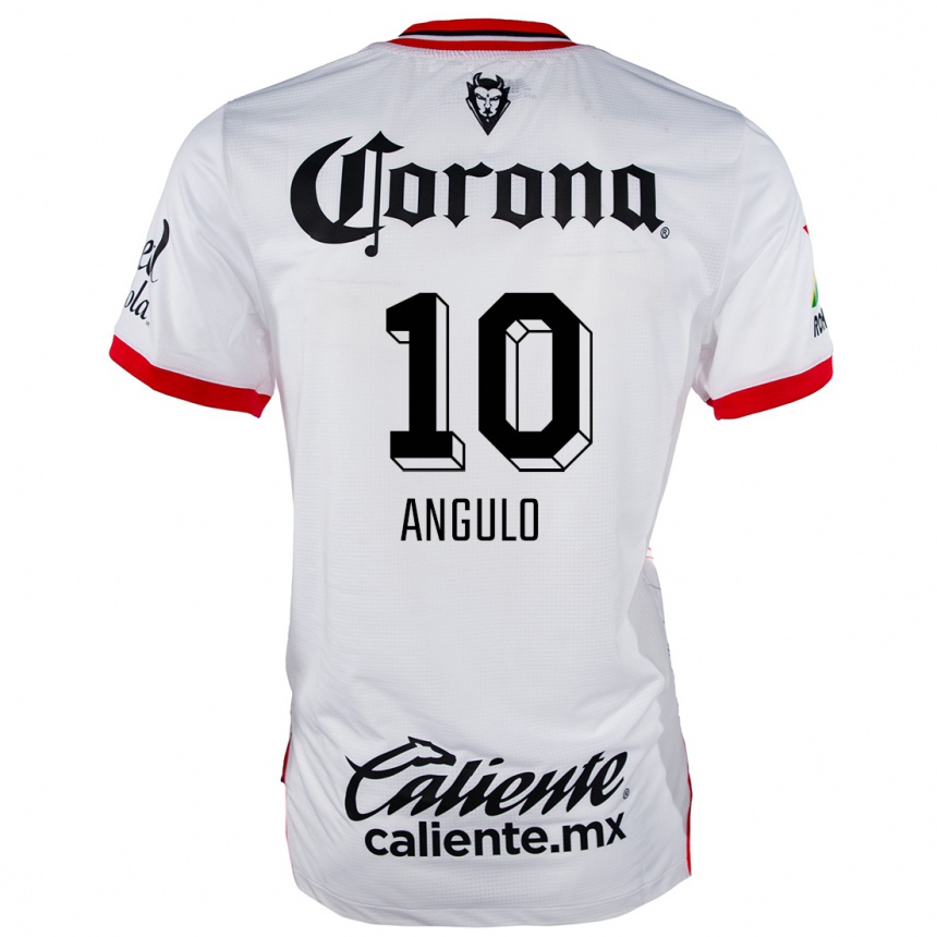 Niño Fútbol Camiseta Jesús Angulo #10 Blanco Rojo 2ª Equipación 2024/25