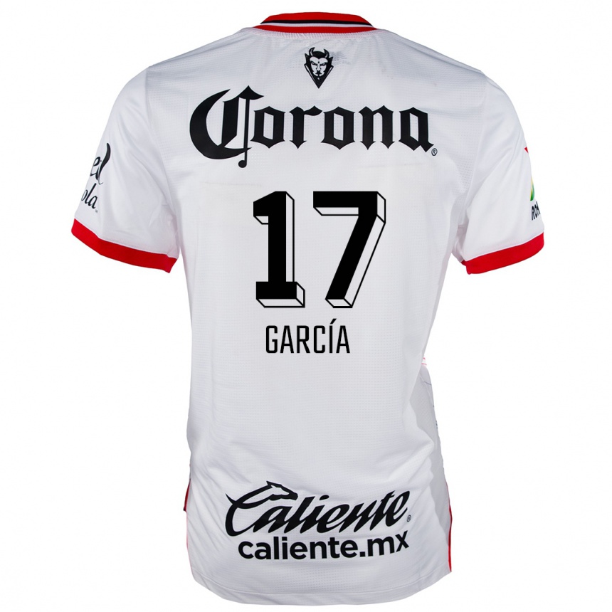 Niño Fútbol Camiseta Brian García #17 Blanco Rojo 2ª Equipación 2024/25