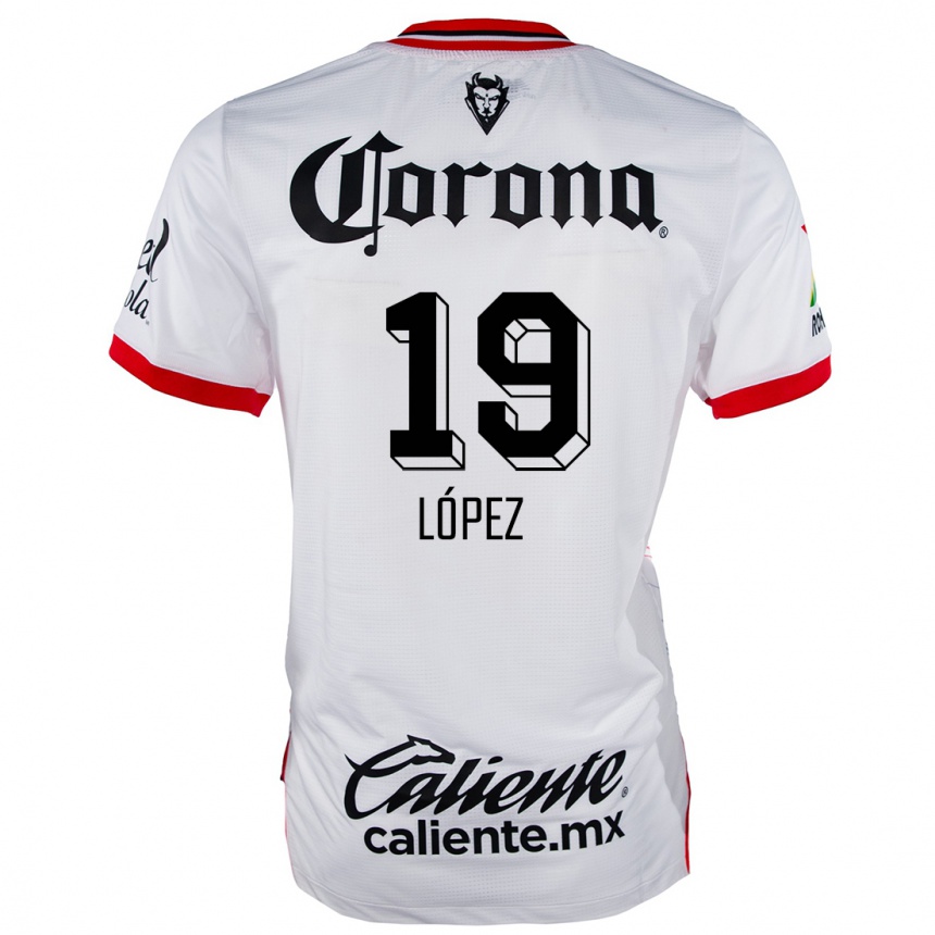 Niño Fútbol Camiseta Iván López #19 Blanco Rojo 2ª Equipación 2024/25