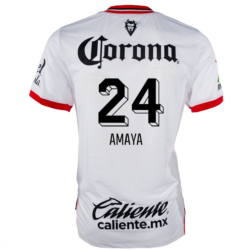 Niño Fútbol Camiseta Frankie Amaya #24 Blanco Rojo 2ª Equipación 2024/25