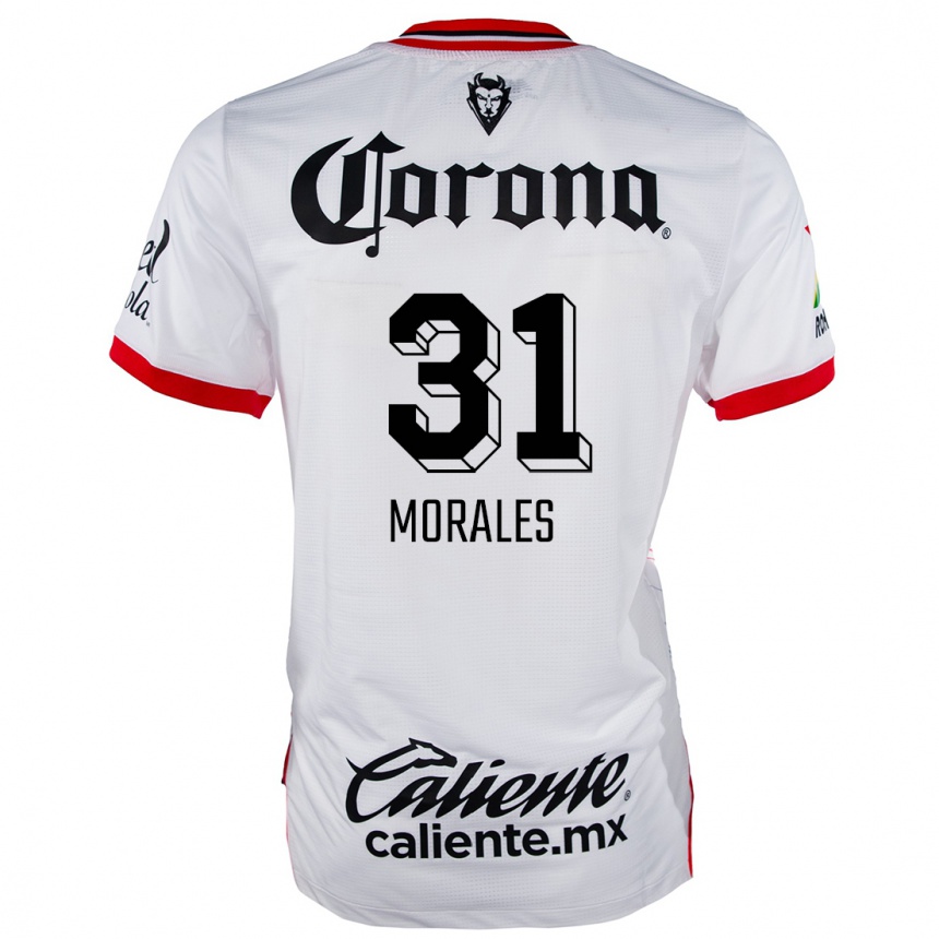 Niño Fútbol Camiseta Robert Morales #31 Blanco Rojo 2ª Equipación 2024/25