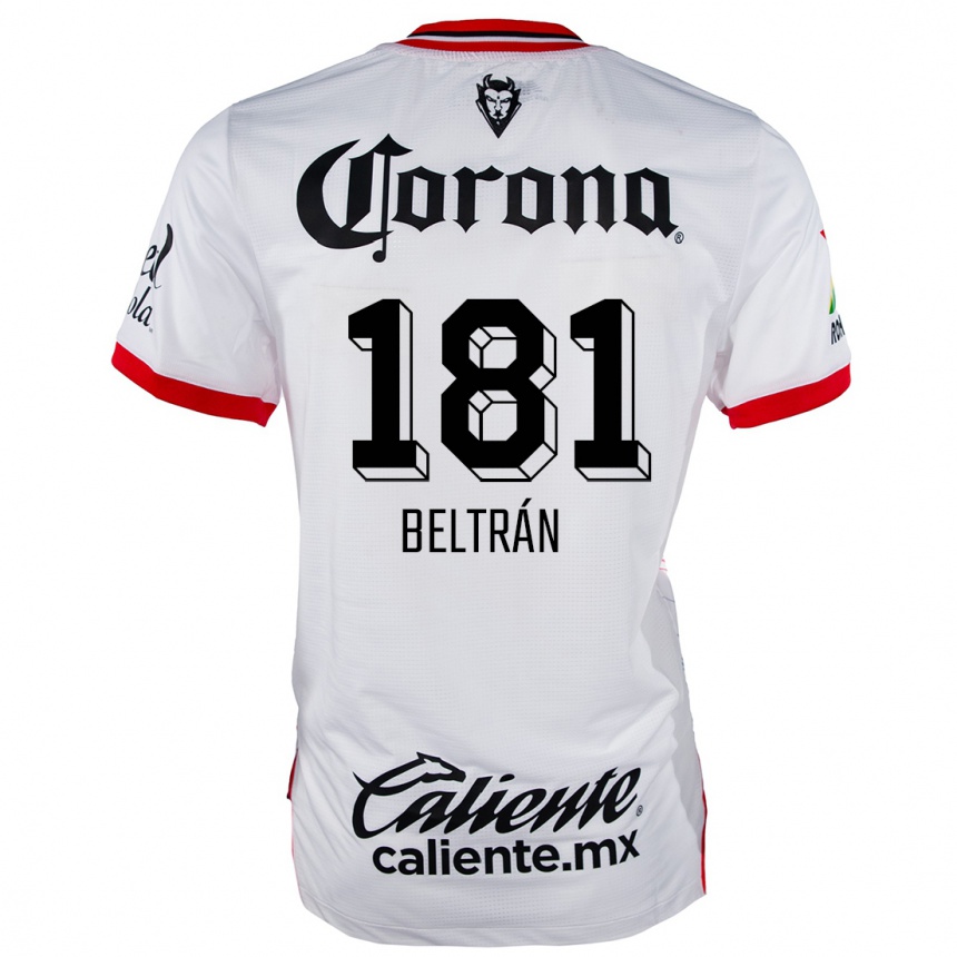 Niño Fútbol Camiseta Ronaldo Beltrán #181 Blanco Rojo 2ª Equipación 2024/25