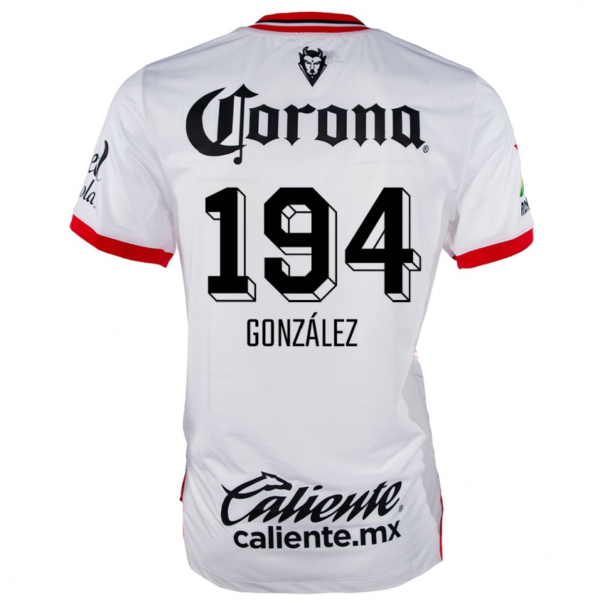 Niño Fútbol Camiseta Cristopher González #194 Blanco Rojo 2ª Equipación 2024/25