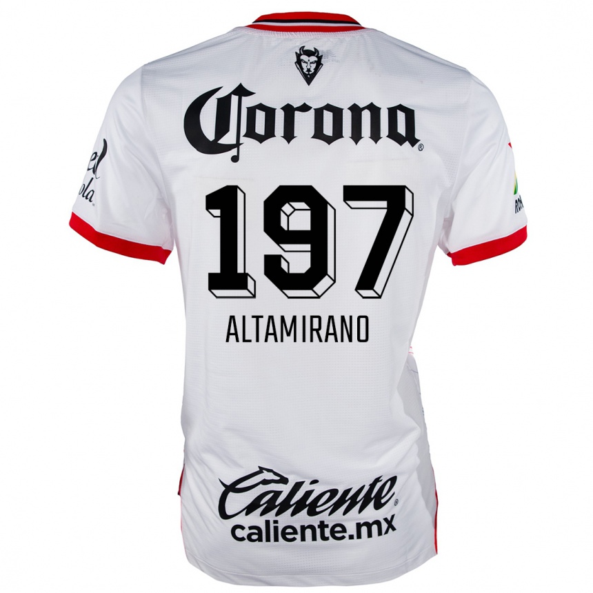 Niño Fútbol Camiseta Óscar Altamirano #197 Blanco Rojo 2ª Equipación 2024/25