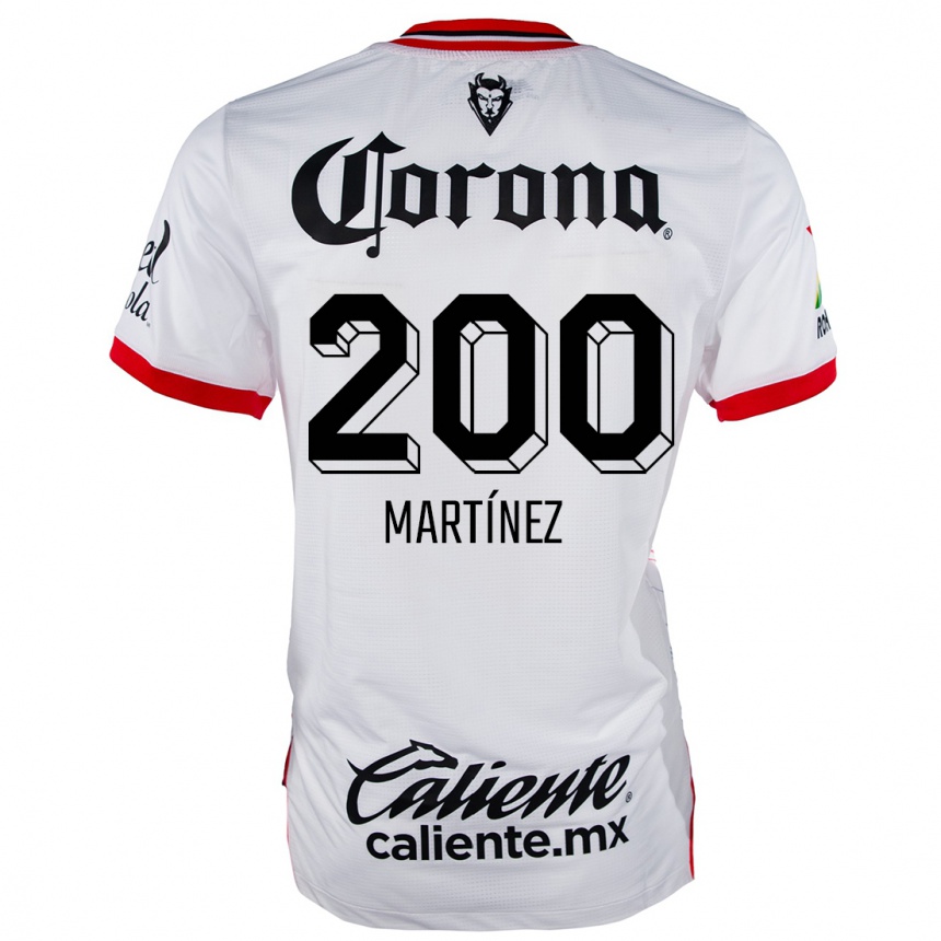 Niño Fútbol Camiseta Edgar Martínez #200 Blanco Rojo 2ª Equipación 2024/25