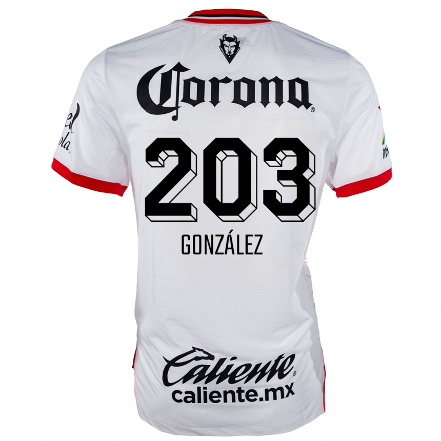 Niño Fútbol Camiseta Luis González #203 Blanco Rojo 2ª Equipación 2024/25