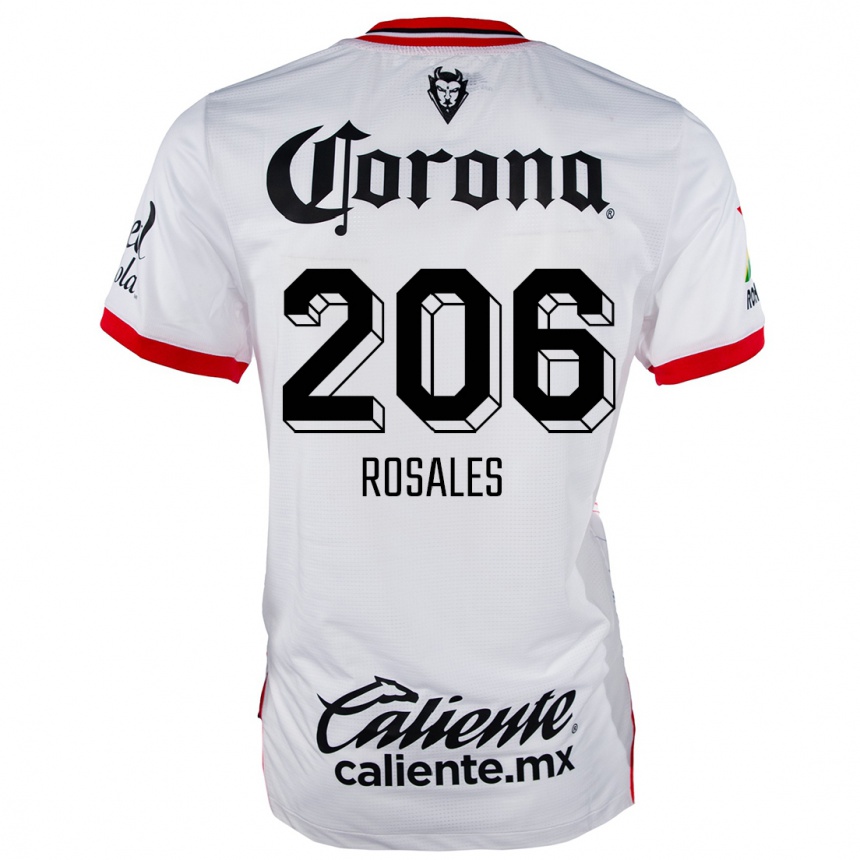 Niño Fútbol Camiseta Santiago Rosales #206 Blanco Rojo 2ª Equipación 2024/25